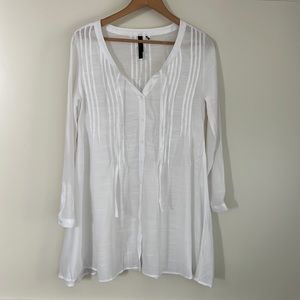 TURQUOISE COUTURE float white swim coverup